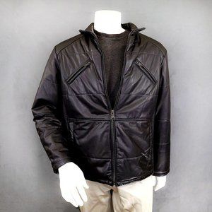 Calvin Klein Genuine Leather Quilted Moto Jacket NWOT